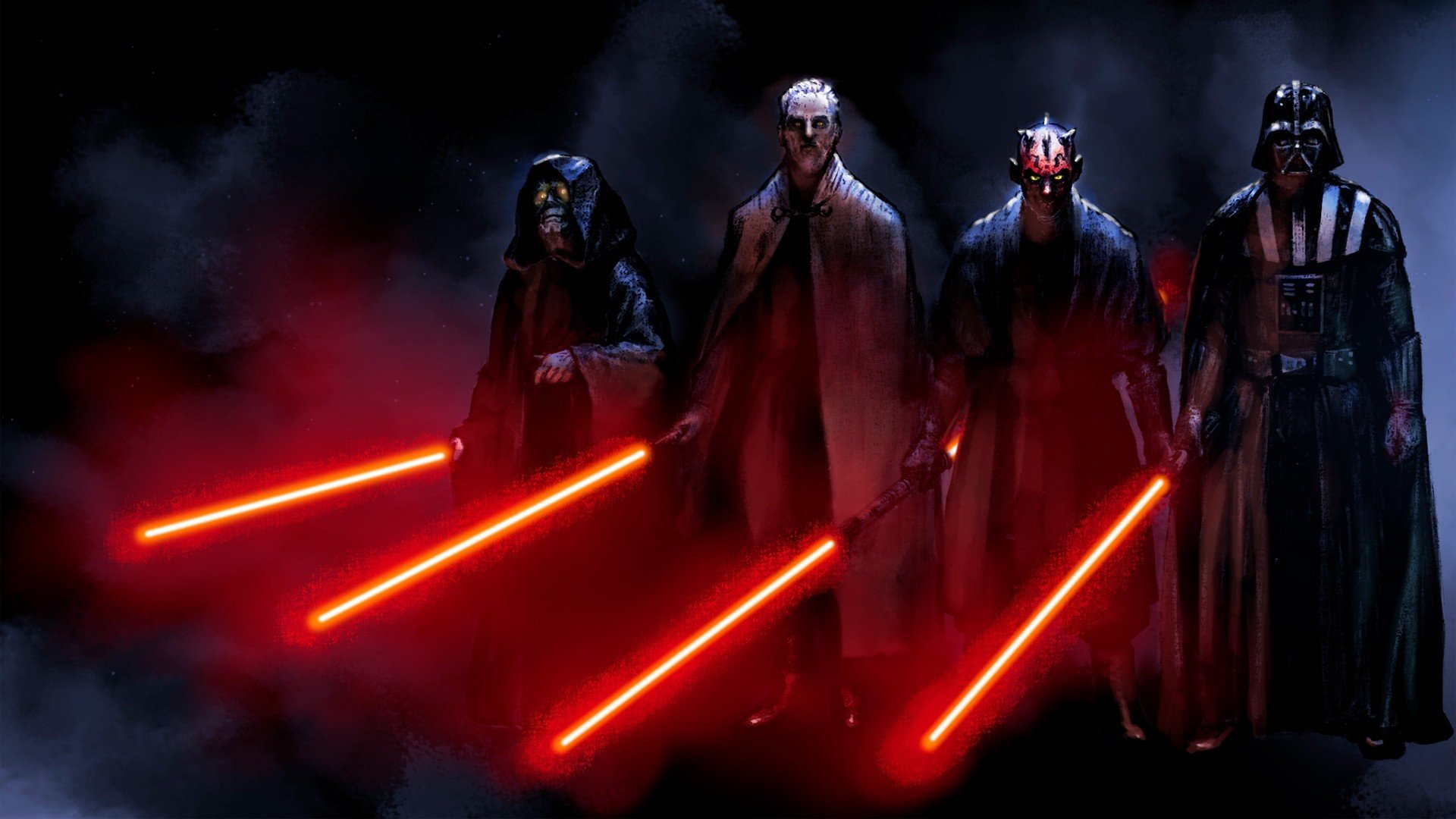 star wars sith darth vader darth maul darth sidious conde dooku