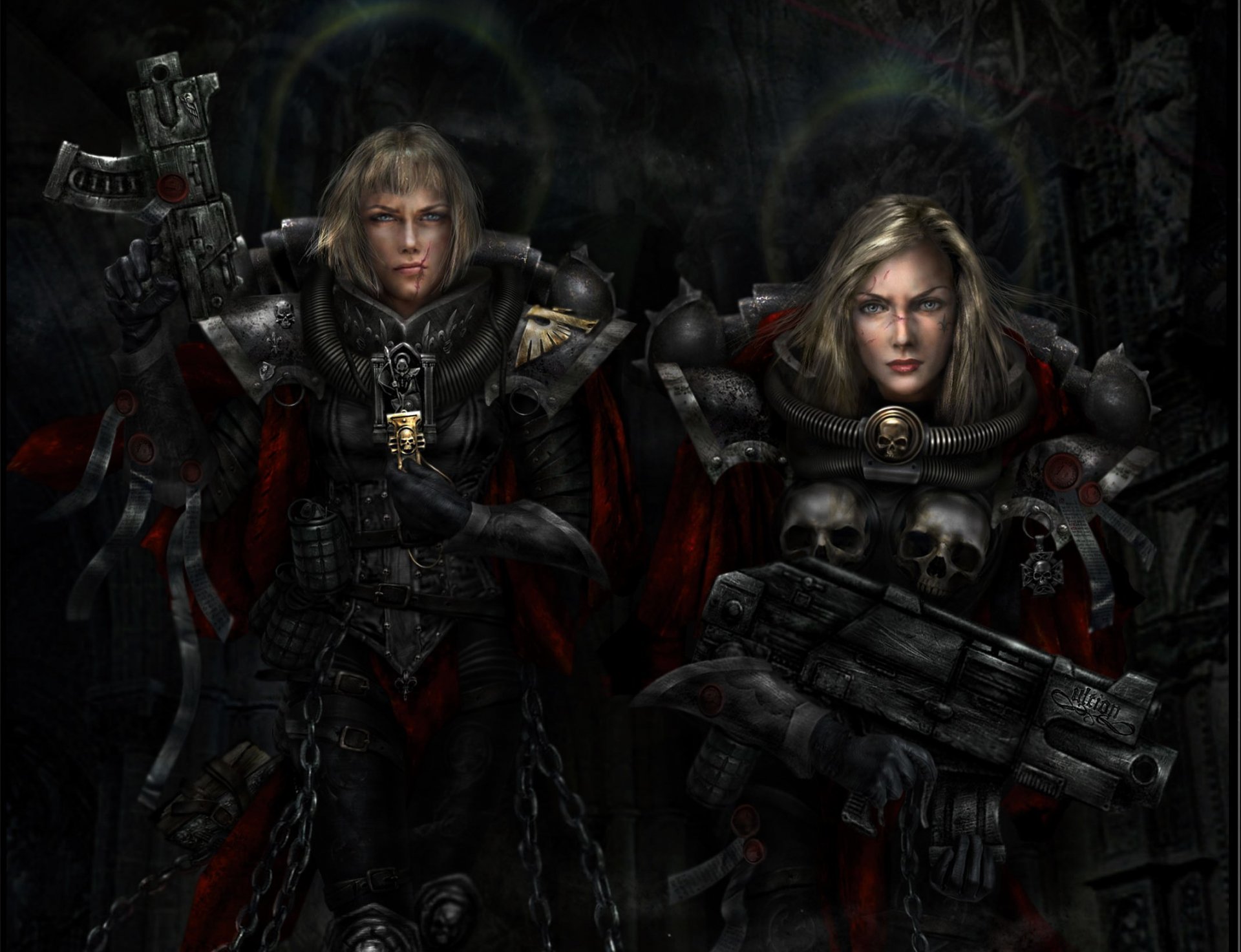 warhammer 40k hermanas de la batalla adepto sororitas mujeres armas