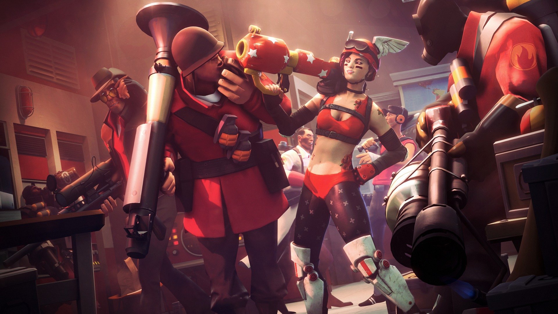 арт magabeth мод team fortress 2 девушка парни оружие тату розы шлем крылья