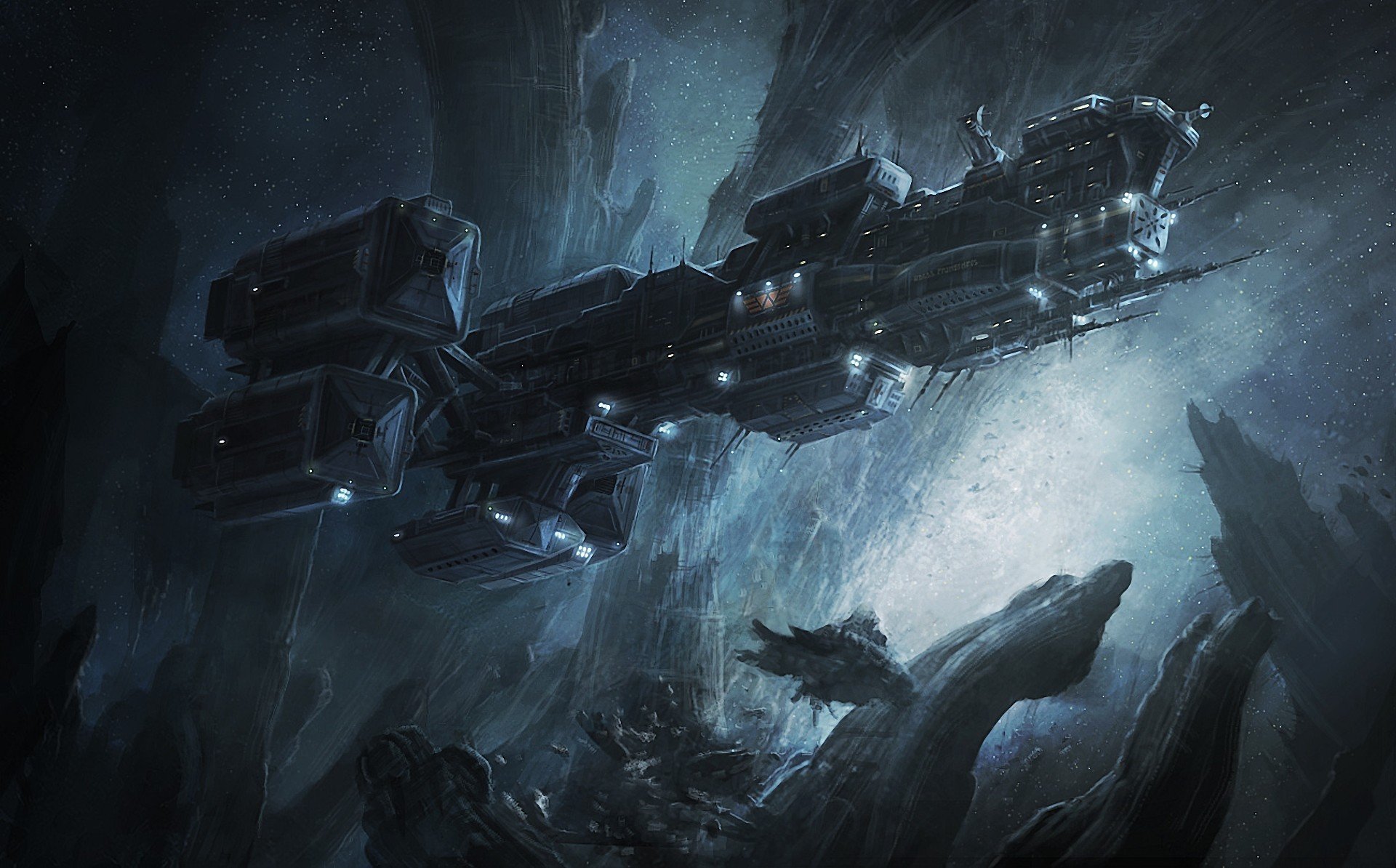 art radojavor prometheus ship space stones rock