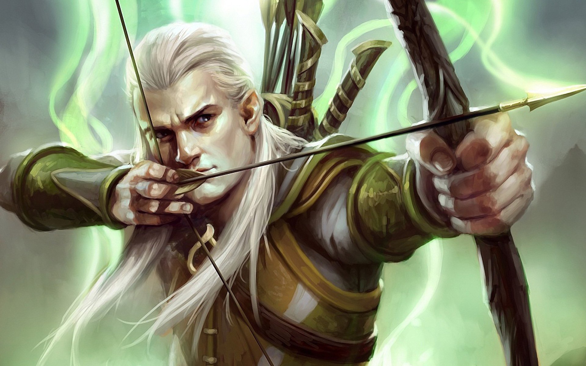 arte el señor de los anillos guardianes de la tierra media elfo legolas arco