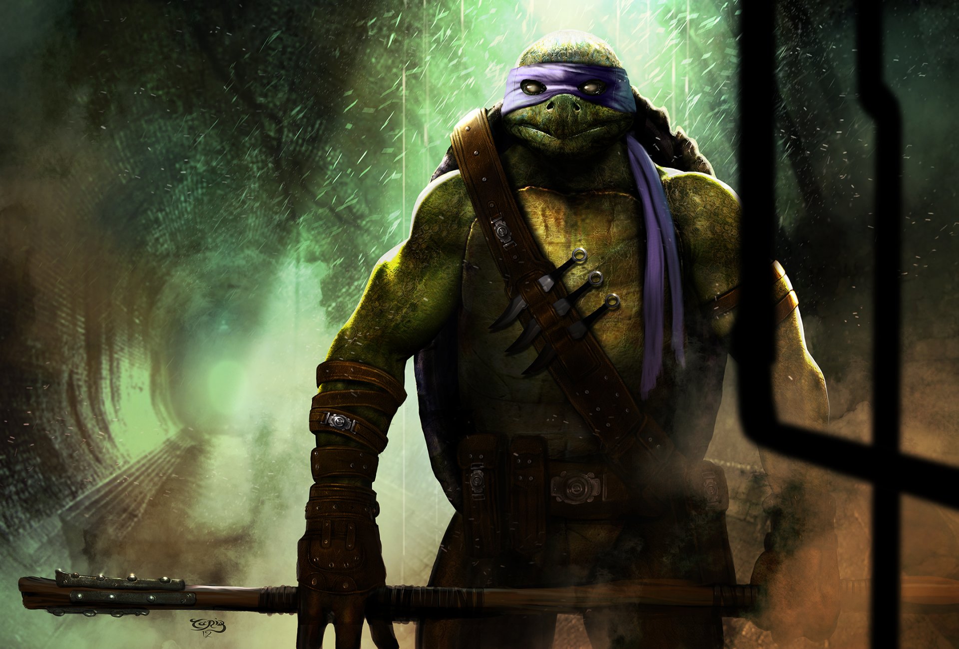 art teenage mutant ninja turtles donatello égout bâton