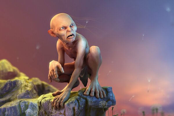 Gollum aus dem Herr der Ringe Kunst