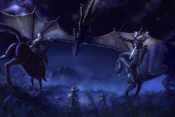Batalla de la noche estrellada en el Reino elfo