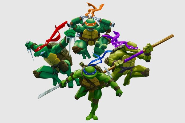 Nijia turtles. leonardo, raphael, michelangelo, donatello