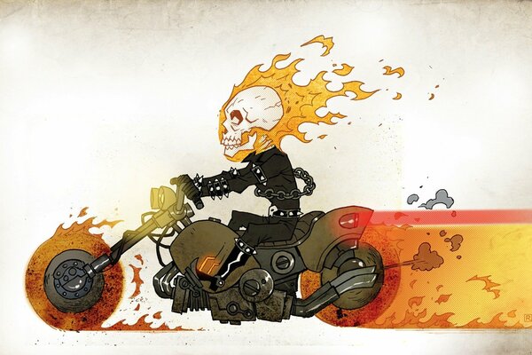 Ghost Rider en estilo de dibujos animados