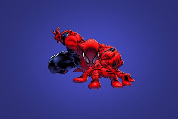 Spider-Man rojo en azul