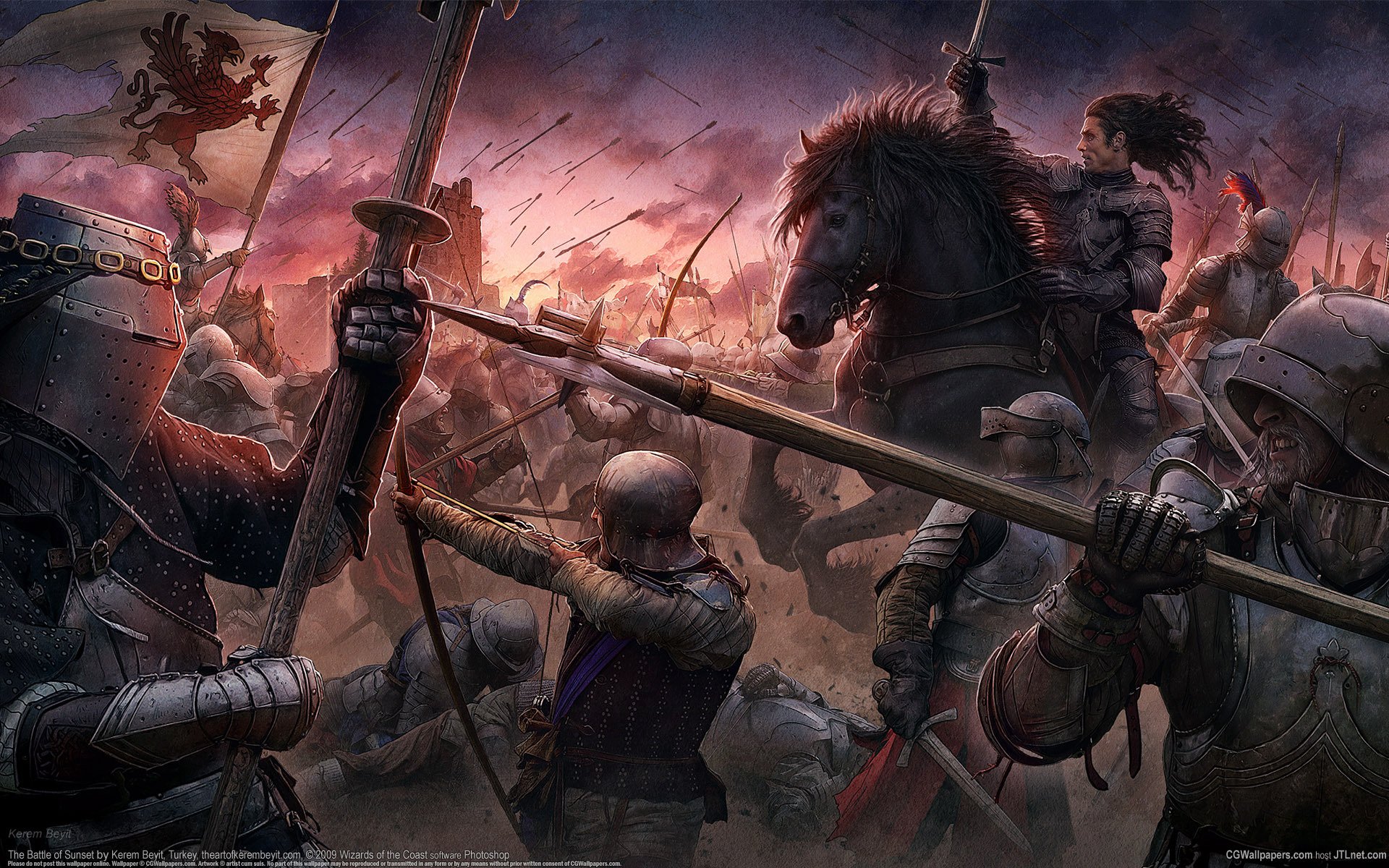 cg hintergrundbilder kerem beeit kampf sonnenuntergang mittelalterlich mittelalter burg ritter barbaren rüstung pferde pfeile sonnenuntergang kampf krieger pferde reiter schwerter bögen pfeile speere rüstung waffen banner