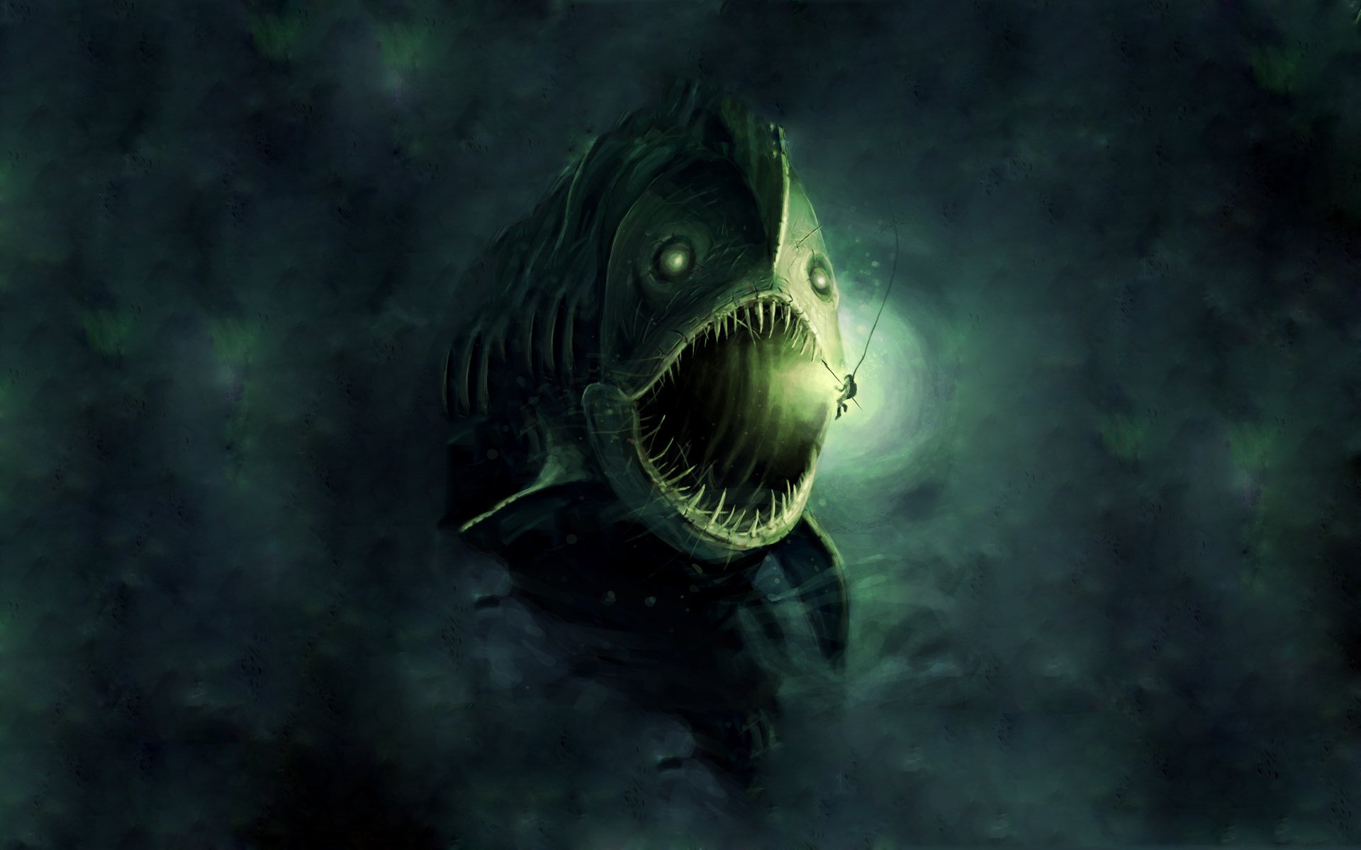 fantasy drawing fish monster man fantasy image monster man 1920x1200