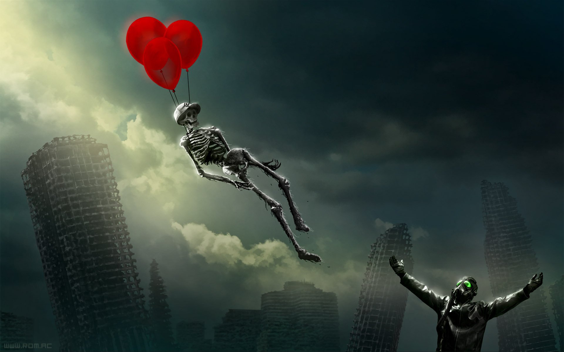 romantique apocalyptique romance d apocalypse pilote squelette ballons