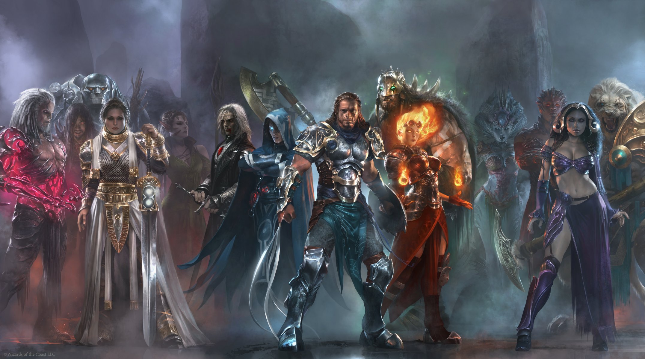 planeswalker - czarodzieje z wybrzeża tezzeret sarhan tom karn elspeth nyssa sorin markov jace gideon jura chandra nalaar garruk kiora koth liliana ajani bohaterowie wojownicy magowie broń