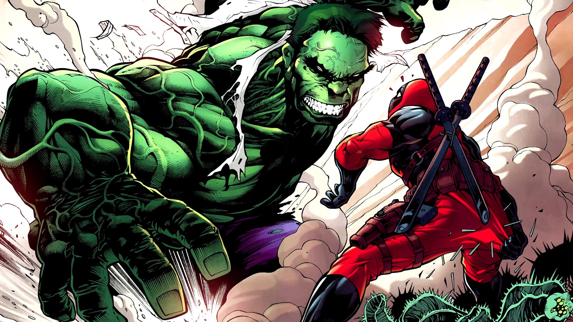 deadpool marvel bande dessinée pistolet ninja héros hulk