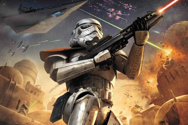 Stormtroopers aterrizó con una Caja de armas será la batalla