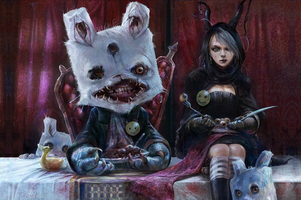 Alice and the Rabbit for a horror movie