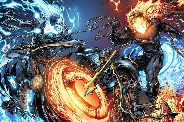 Ghost rider lucha en cadenas