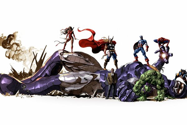 Art Marvel mit Comic-Figuren