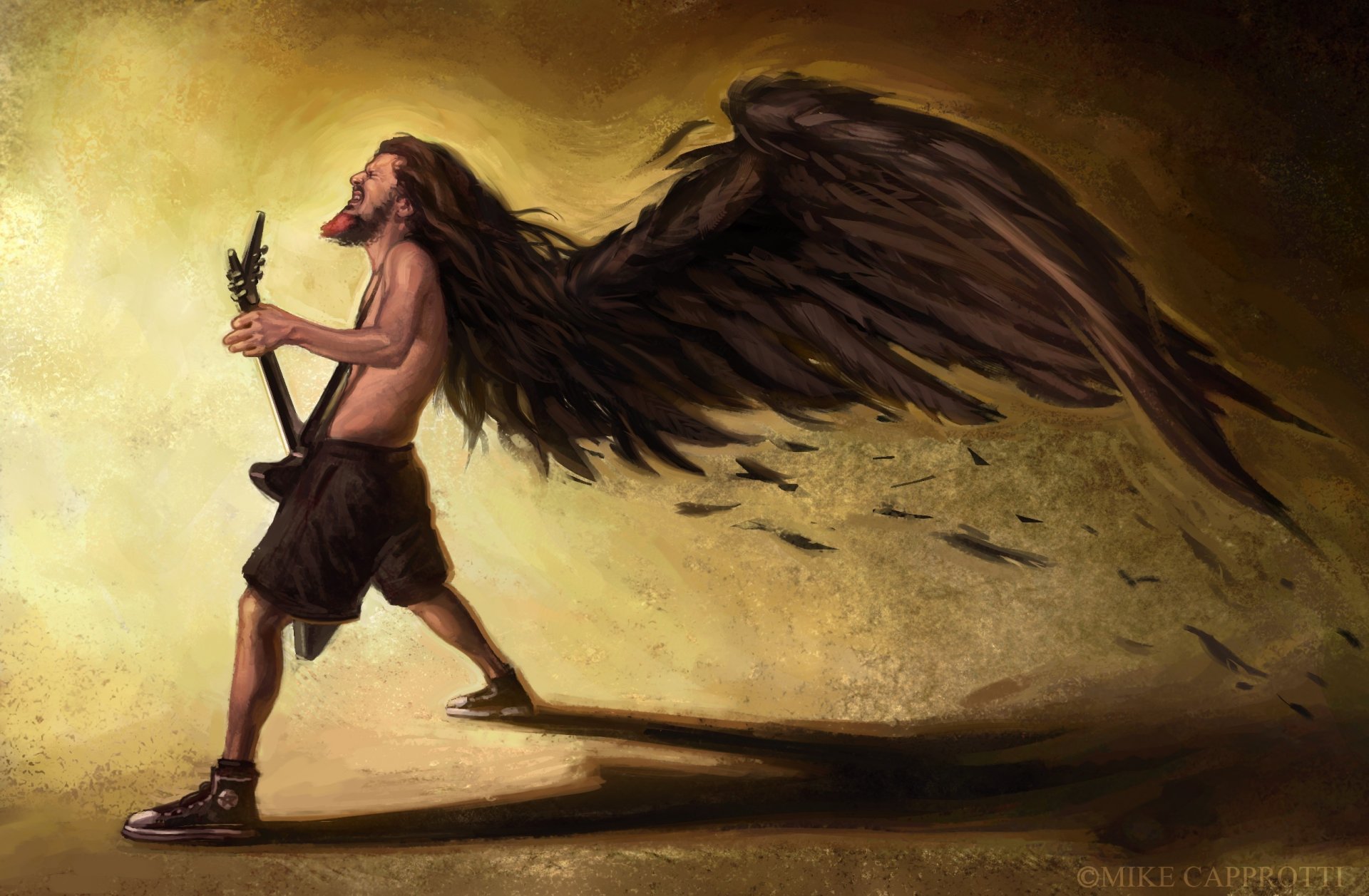 guitars shoes wings dimebag darrell