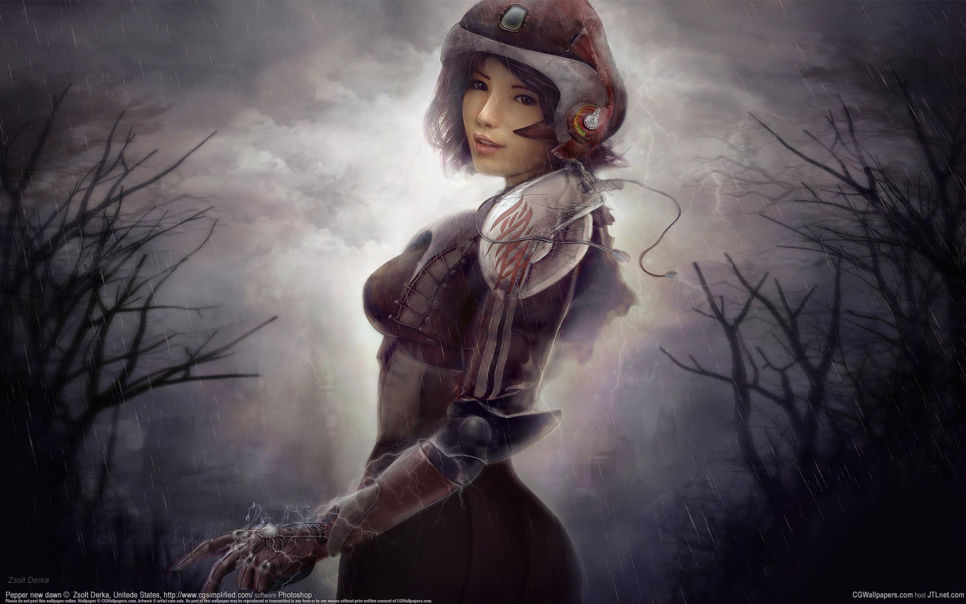 zolt derka poivre nouvelle aube fille combinaison spatiale costume casque pluie