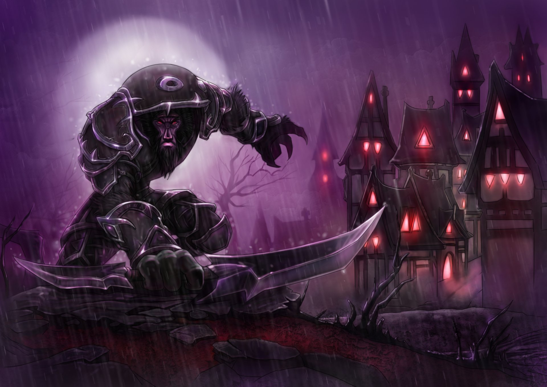 world of warcraft worgen robber town rain warrior