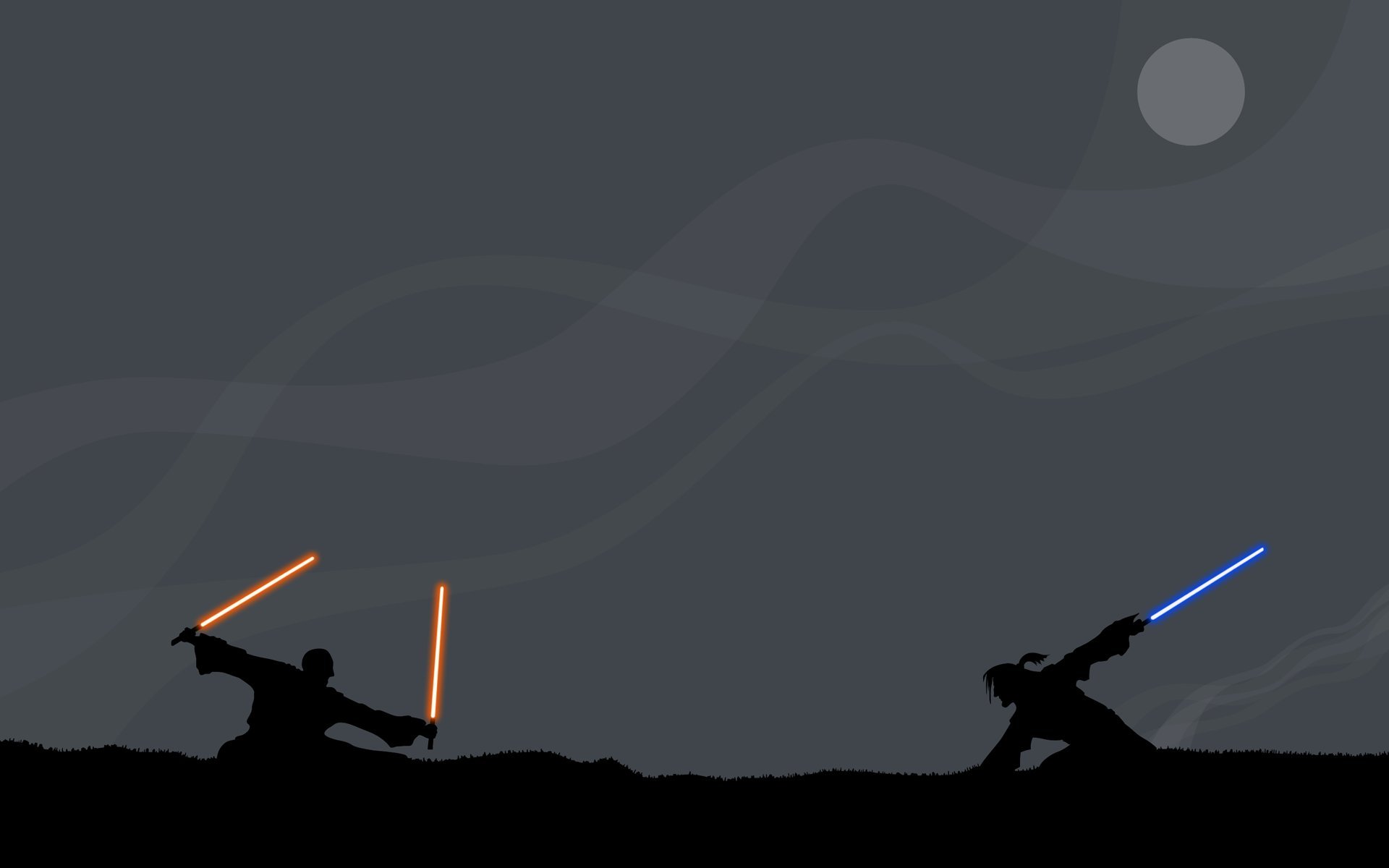 jedi sith bataille silhouette