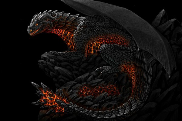 Mythical creature lava dragon