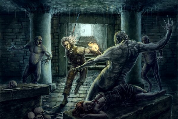 Art to the witcher. Undead in the dungeon