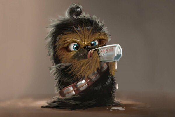 Divertente bevitore di latte Chewbacca