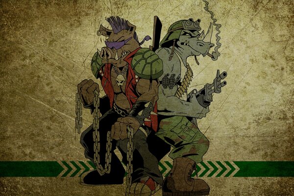 Rocksteady und der Bebop der Ninja Turtles