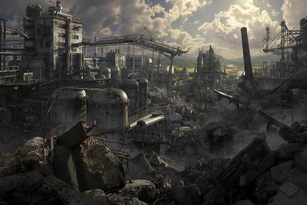 Разрушения города и завода, Мрак