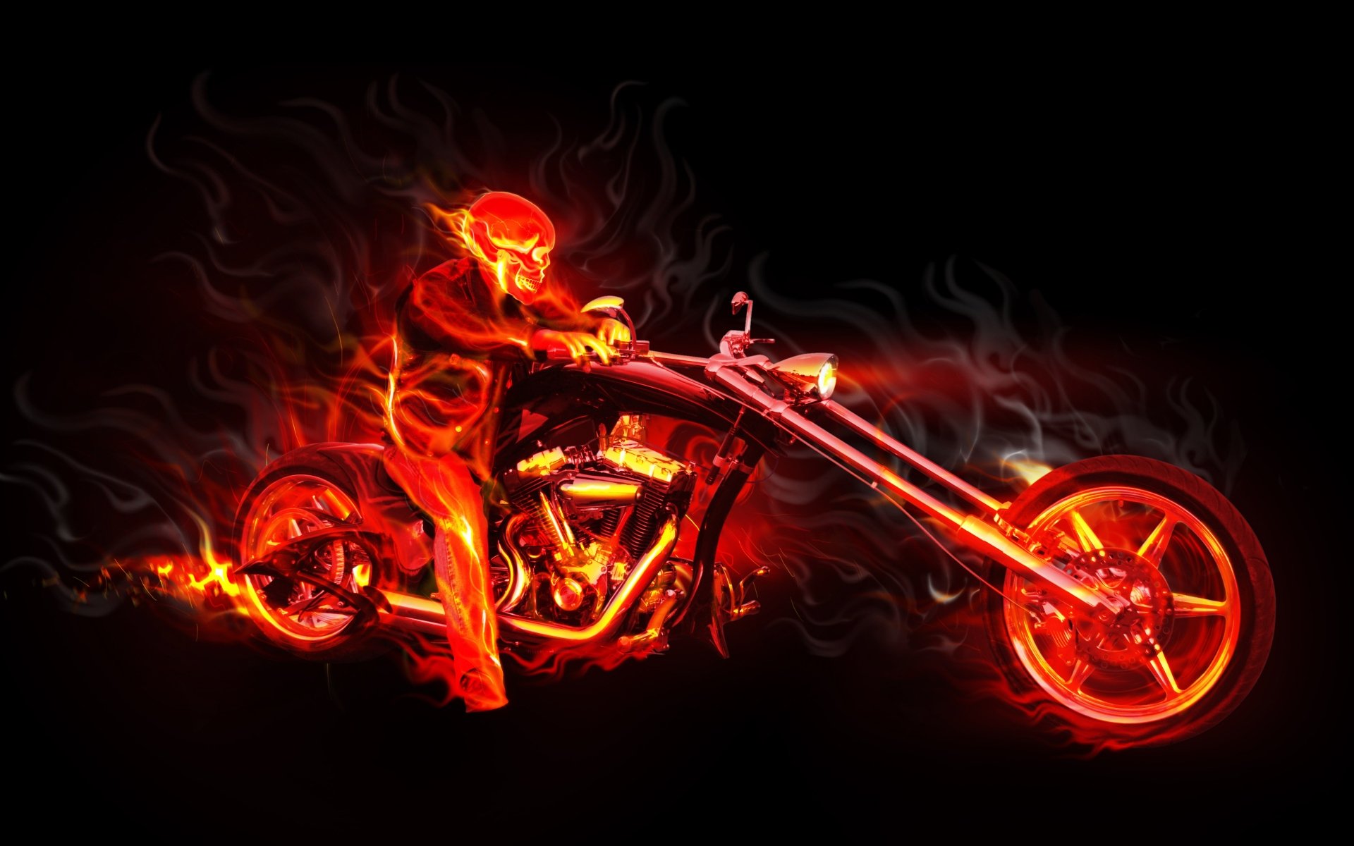 motorrad schädel flamme