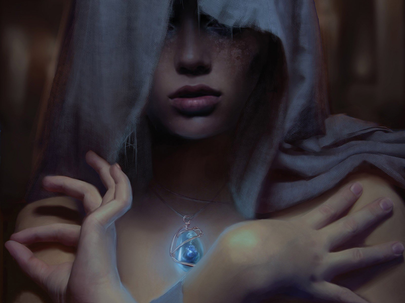 fantasy dziewczyna magia amulet