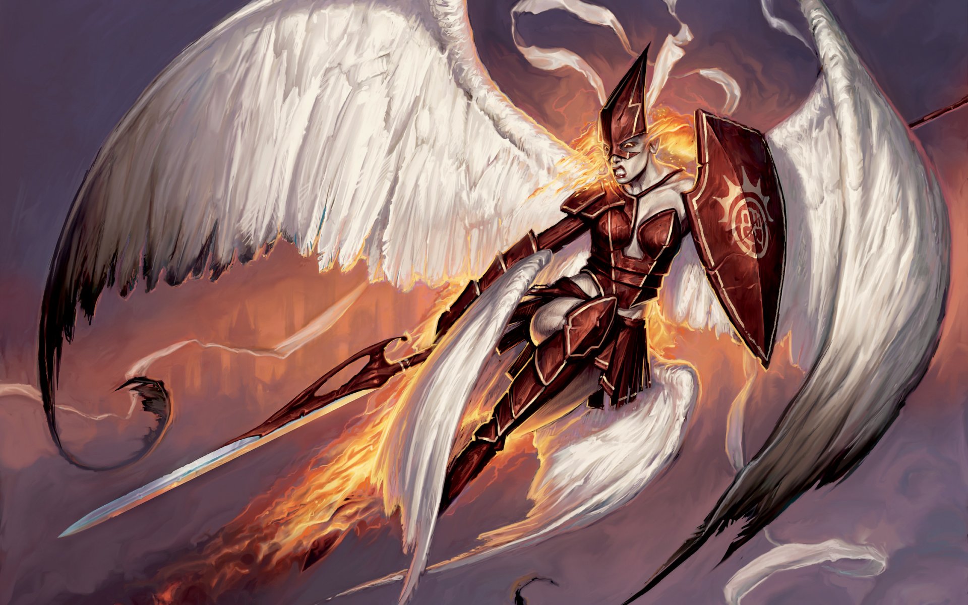 wings sword fire firemane angel matt cavotta