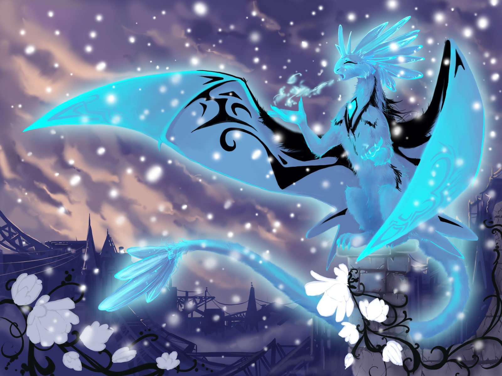 fantasy dragon poems snow crystals cool