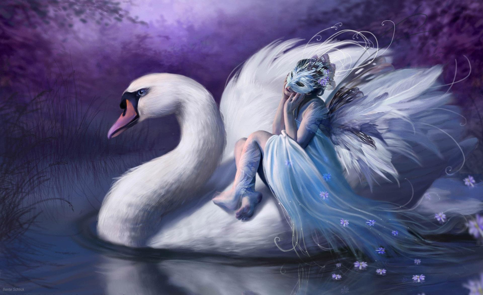 bente schlick germany fairy night swan