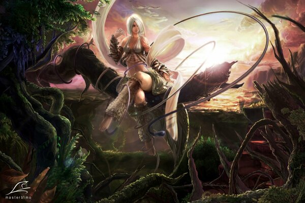 Fantasy fille elfe dans la nature