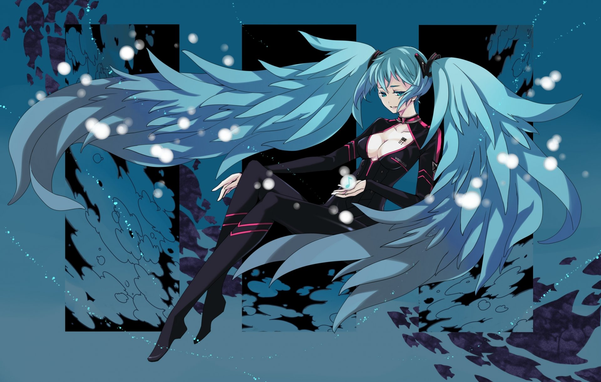 art irisssy vocaloid hatsune miku fille notes chiffres tatouage vocaloid