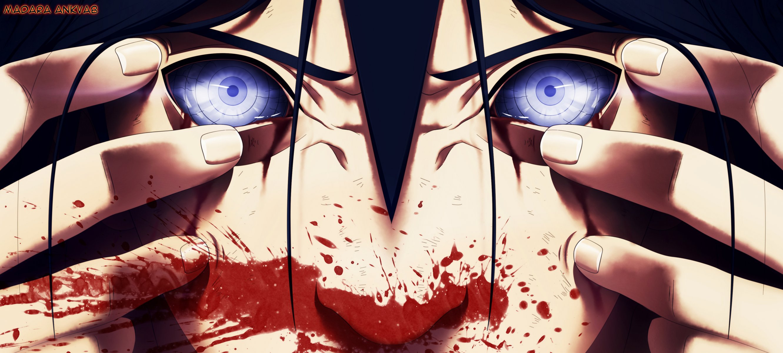 arte anime naruto uchiha madara occhi sangue uomo faccia