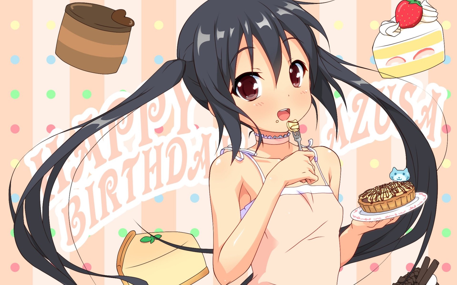 arte k10k k-on nakano azusa chica dulce pasteles tartas