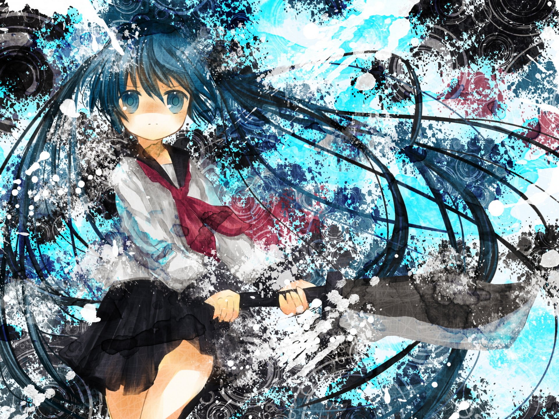 art hinanosuke vocaloid hatsune miku vocaloid girl weapon