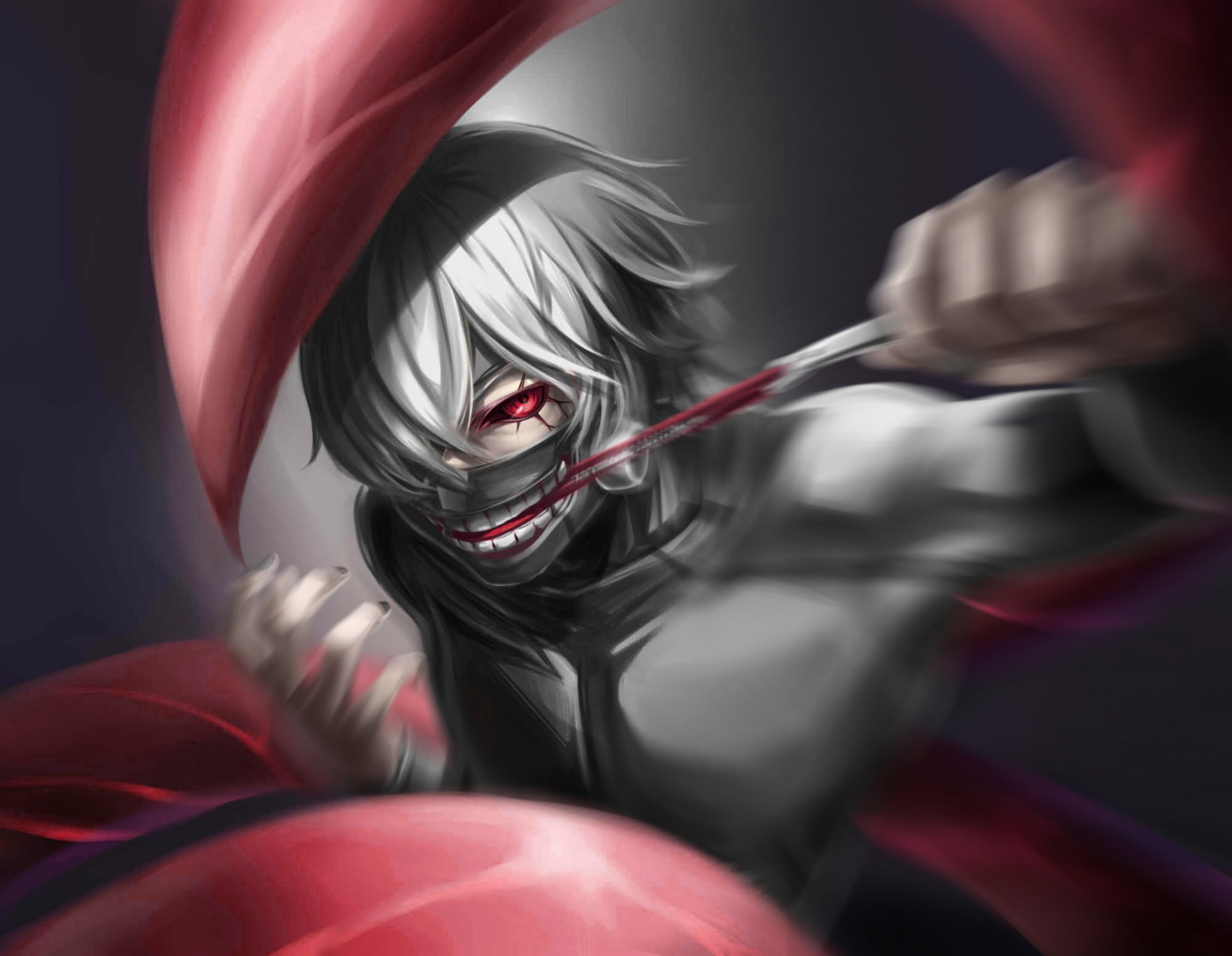 kunst kerl kaneki ken blick auge maske krallen ghul geste schloss tokyo ghul tokyo ghoul