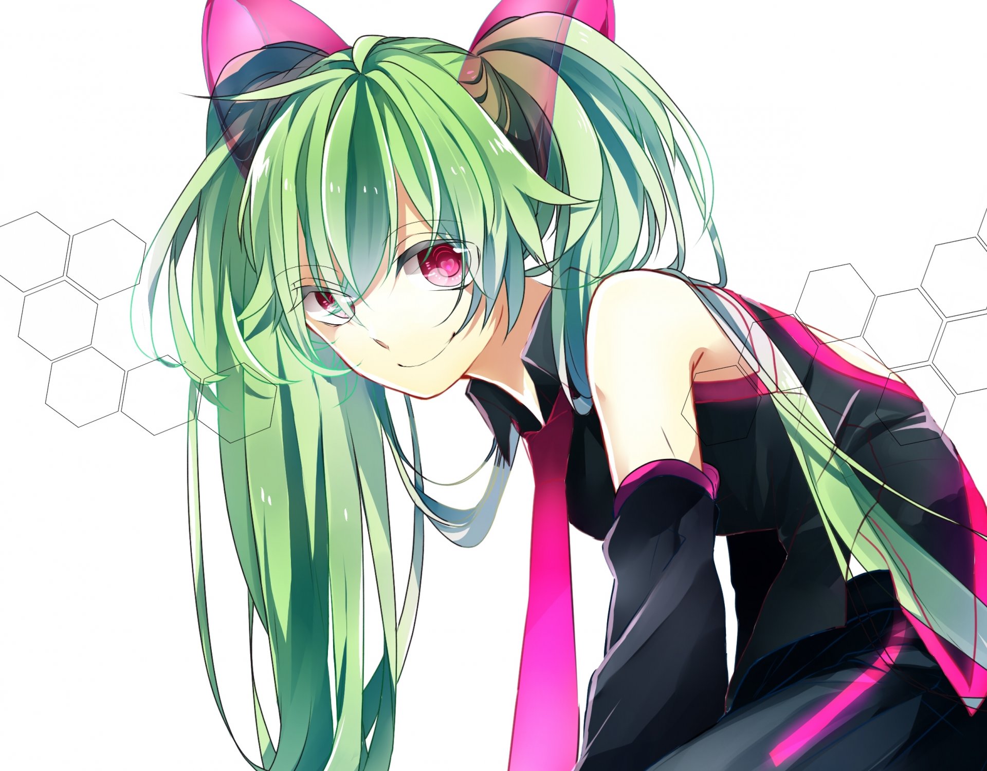 art hibiya vocaloid hatsune miku girl ears tie vocaloid smile