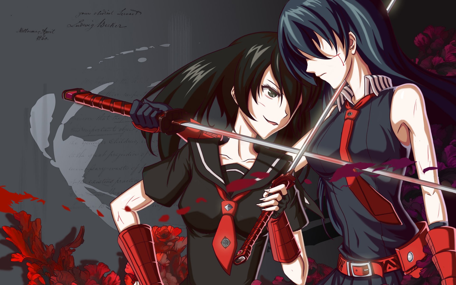 akame ha töten akame killer kurome akame mädchen katana