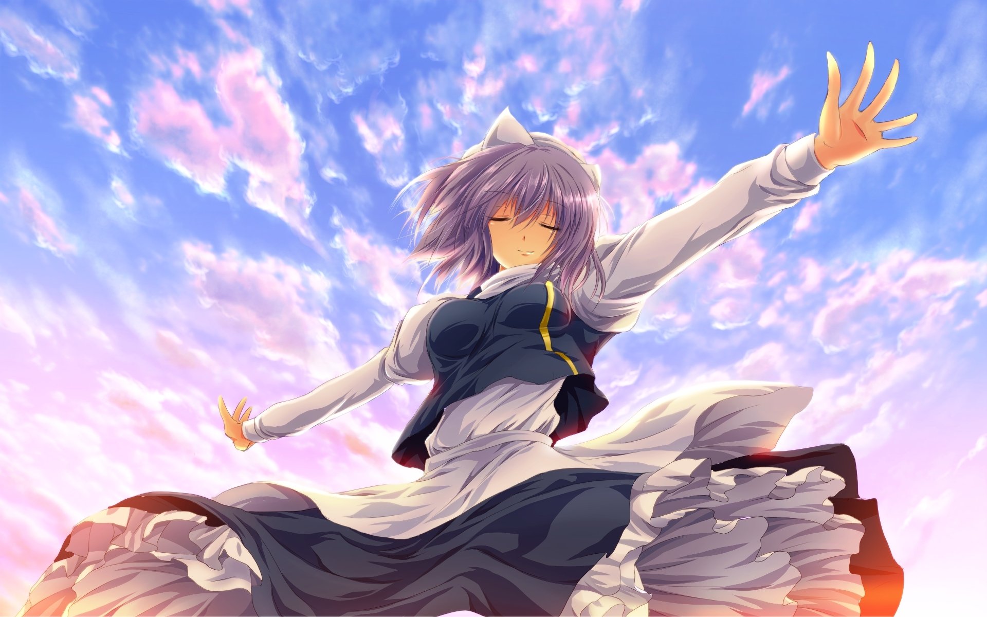 art touhou letty whiterock girl sky cloud