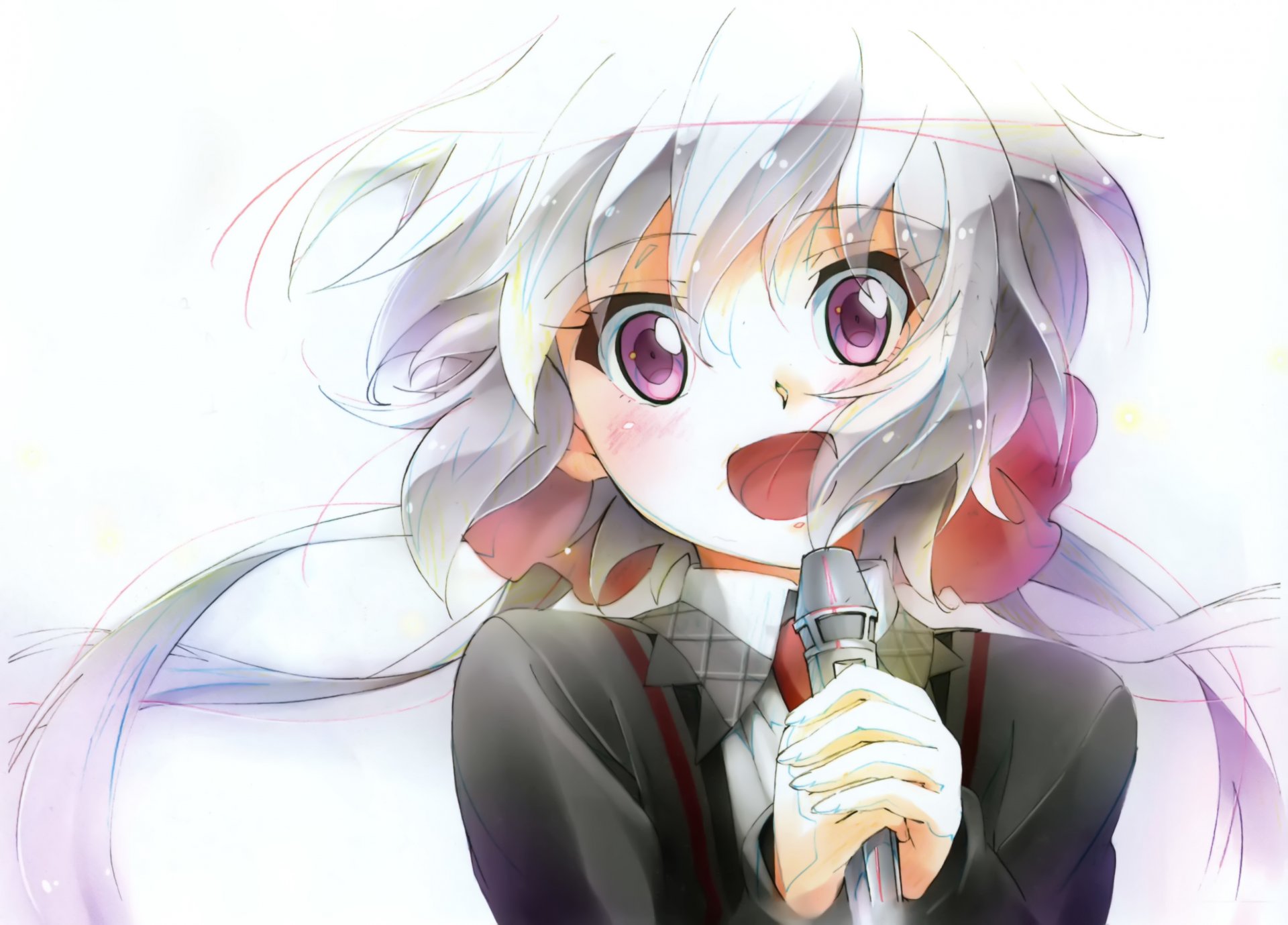 art senki zesshou symphogear anime chris yukine fille joie microphone