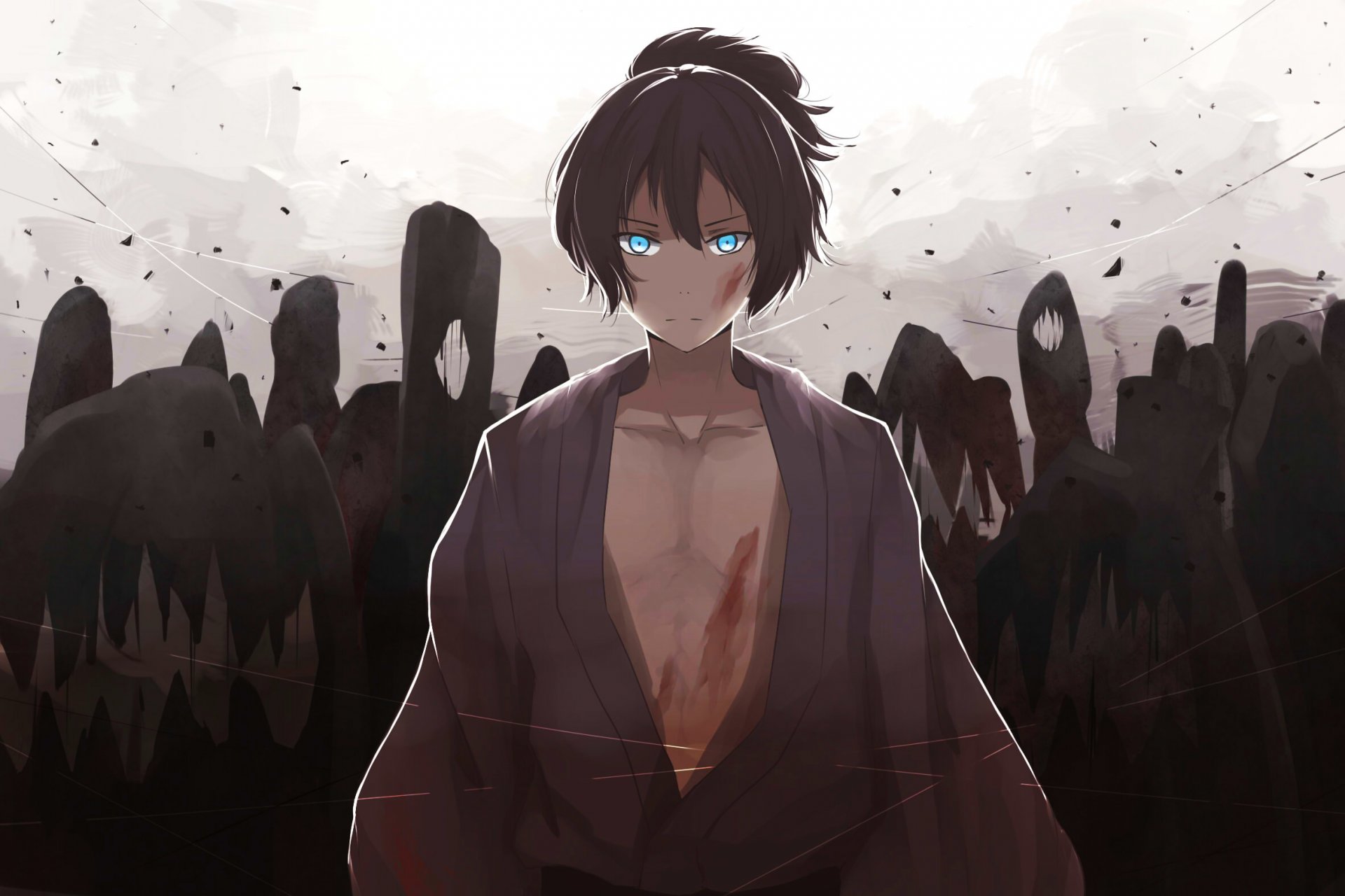 arte gkn levi anime noragami yato ragazzo sangue