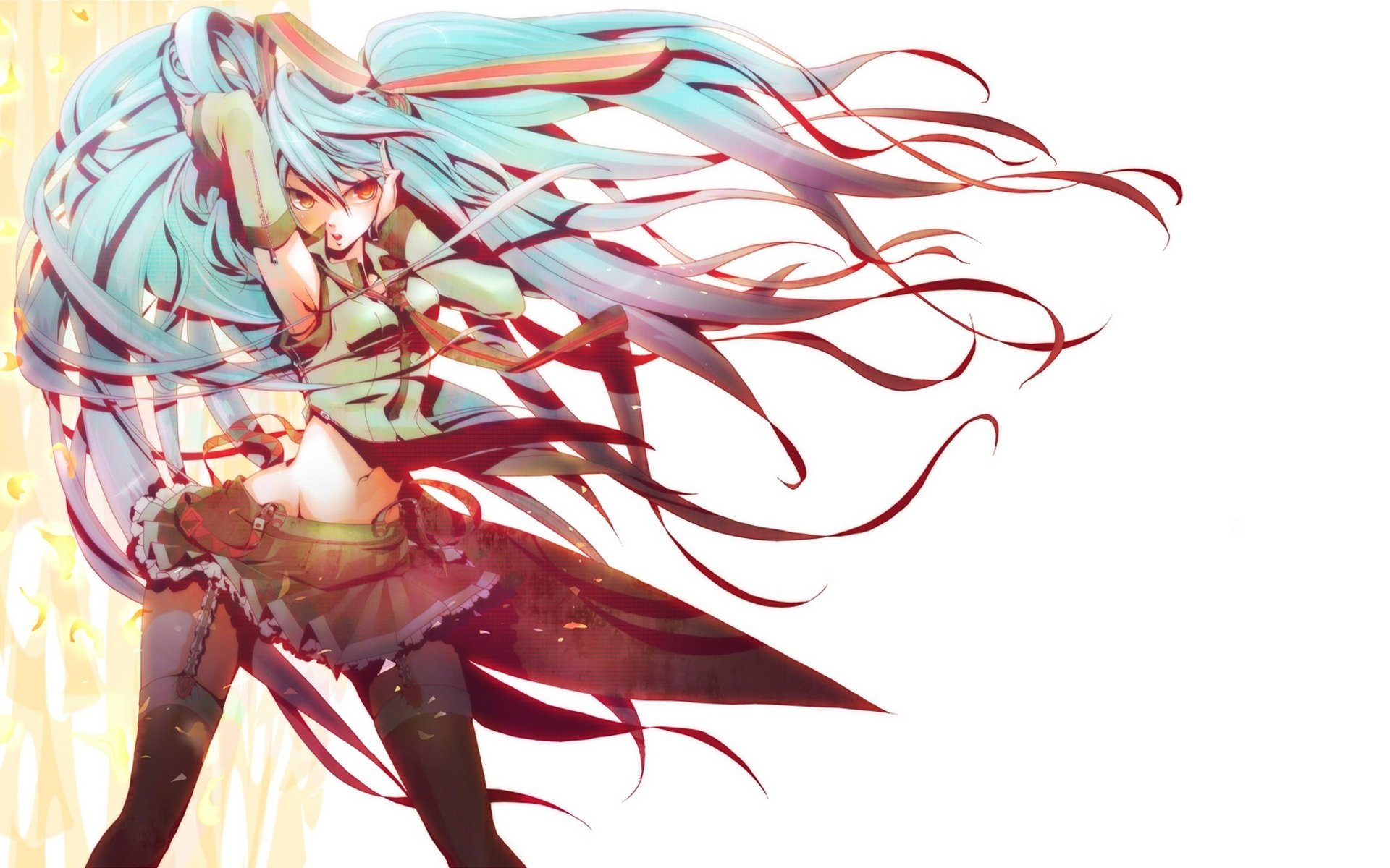 vocaloid hatsune miku ragazza arte capelli forma vocaloid cravatta