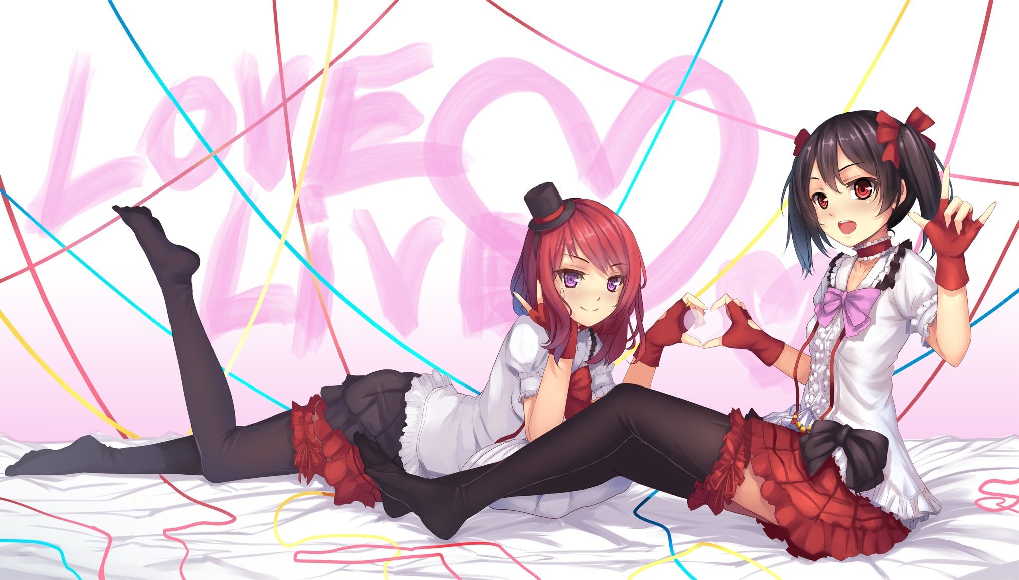 arte ac xsk weiyinji xsk chicas nishikino maki yazawa nico mirada sonrisa gesto fondo amor vivo no es un proyecto ídolo de la escuela