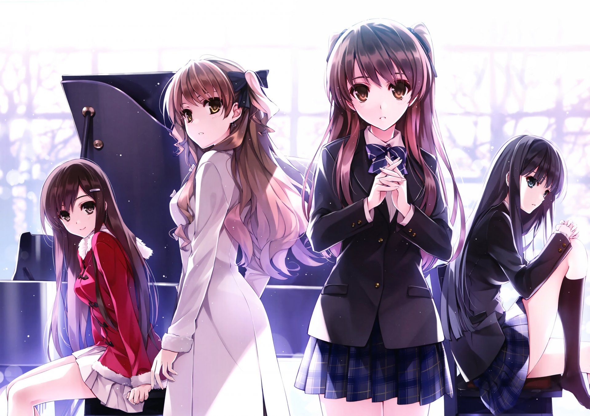 art kuroya shinobu misaki kurehito anime white album morikawa yuki ogata rina ogiso setsuna touma kazusa girls schoolgirl piano