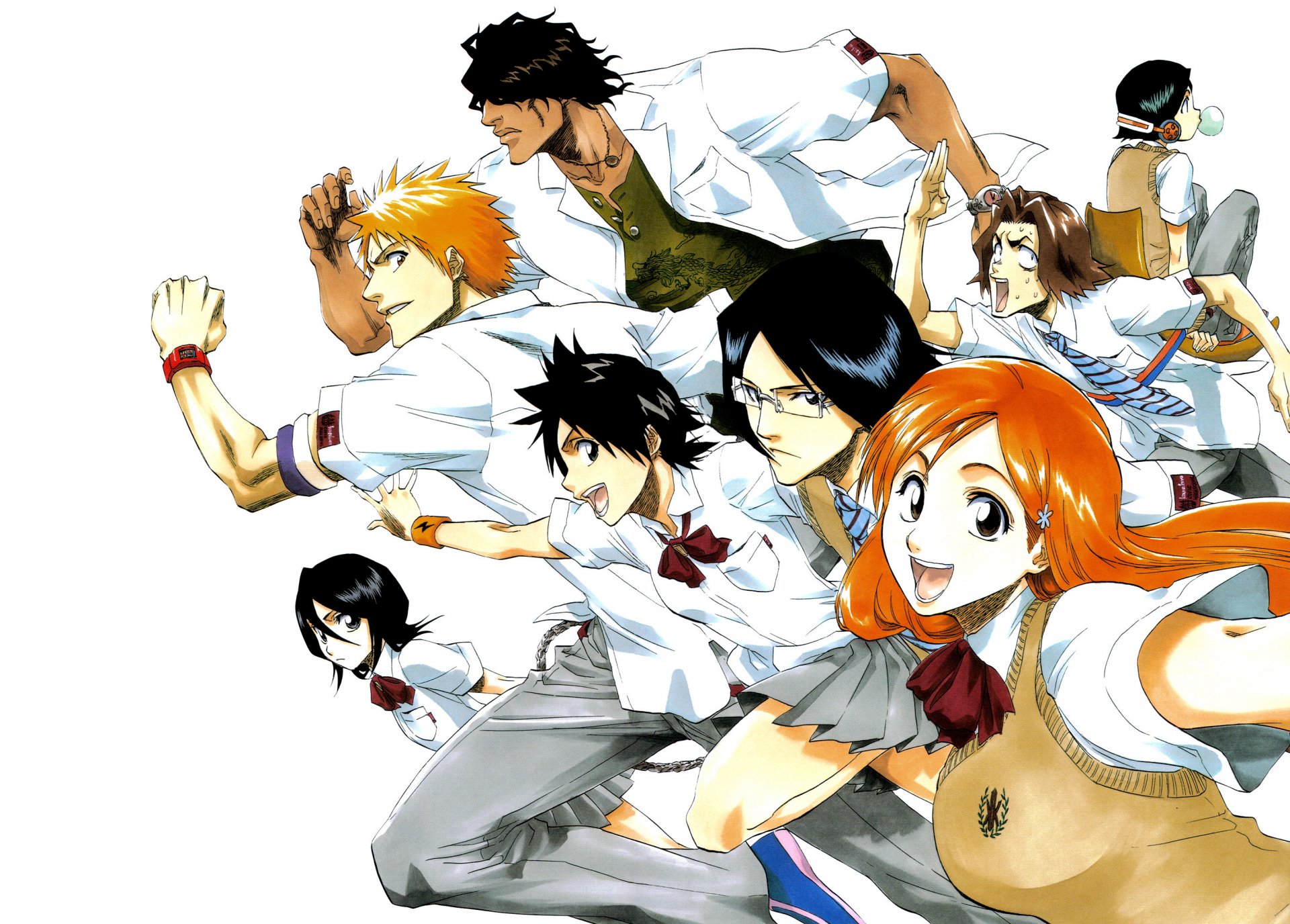 eau de javel uryuu ishida orihime inoue tatsuki arisawa rukia kuchiki ichigo kurosaki yasutora sado