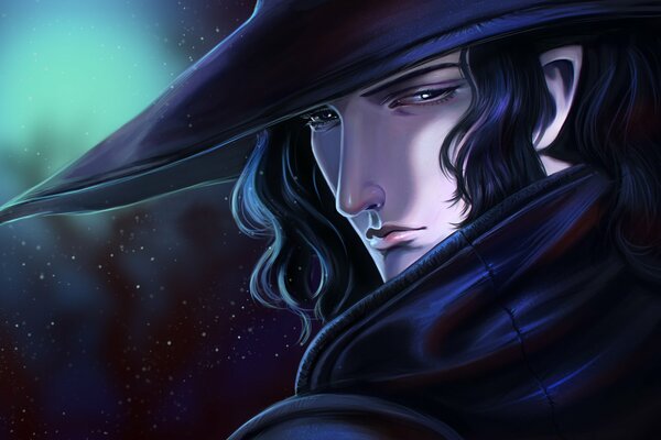 Vampire Hunter anime in a hat